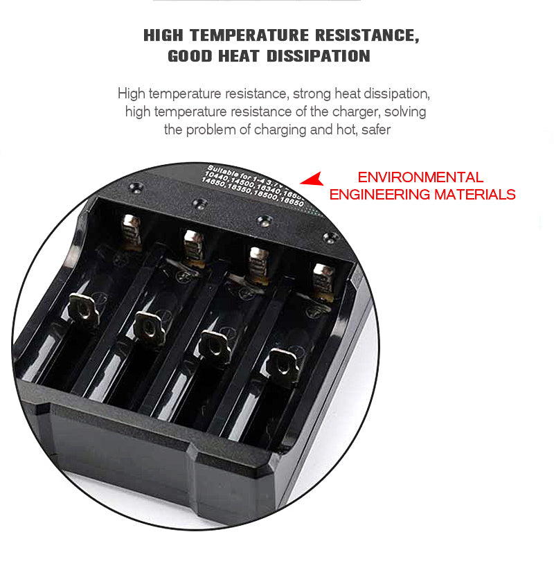 USB charging stand four 26650 independent charging