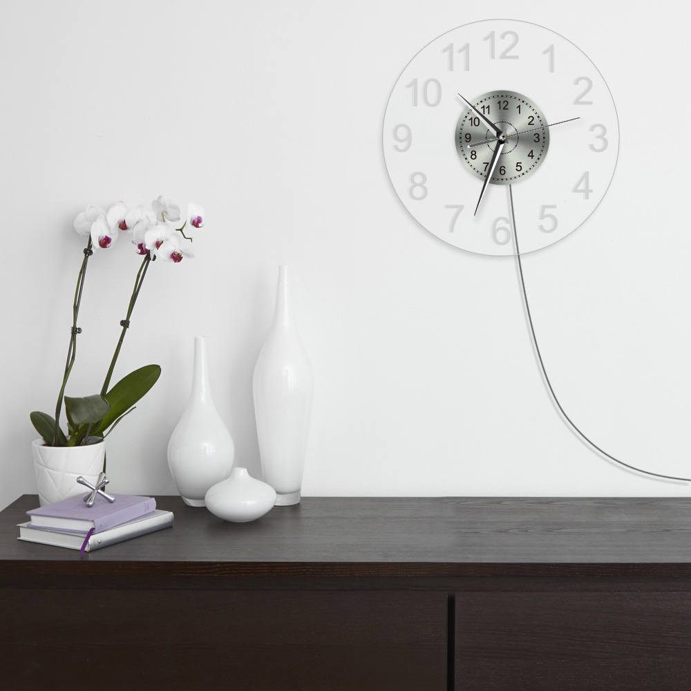 Transparent Acrylic Wall Clock With Colorful Lights