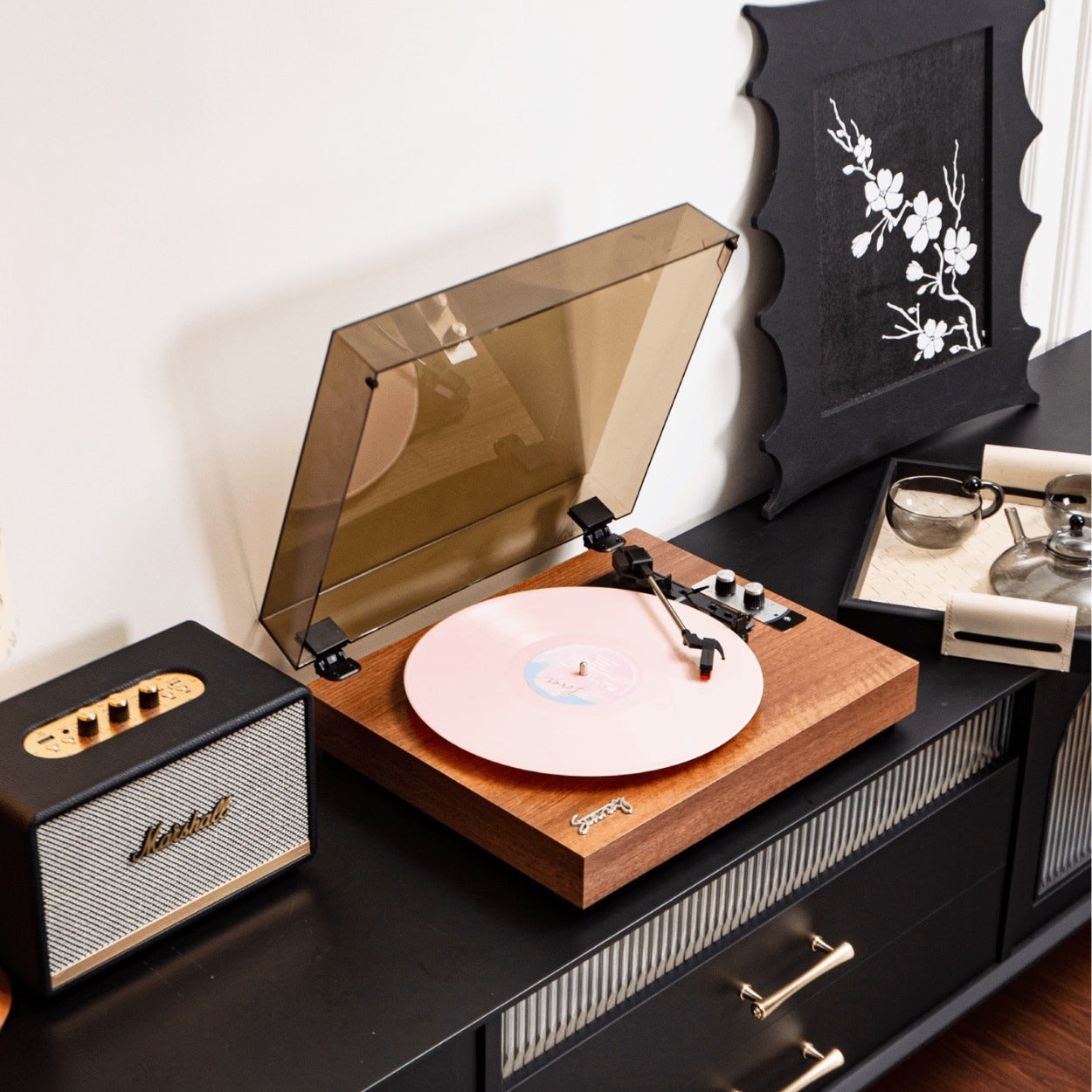 Star Speaker Vinyl Record Player Retro Bluetooth Audio