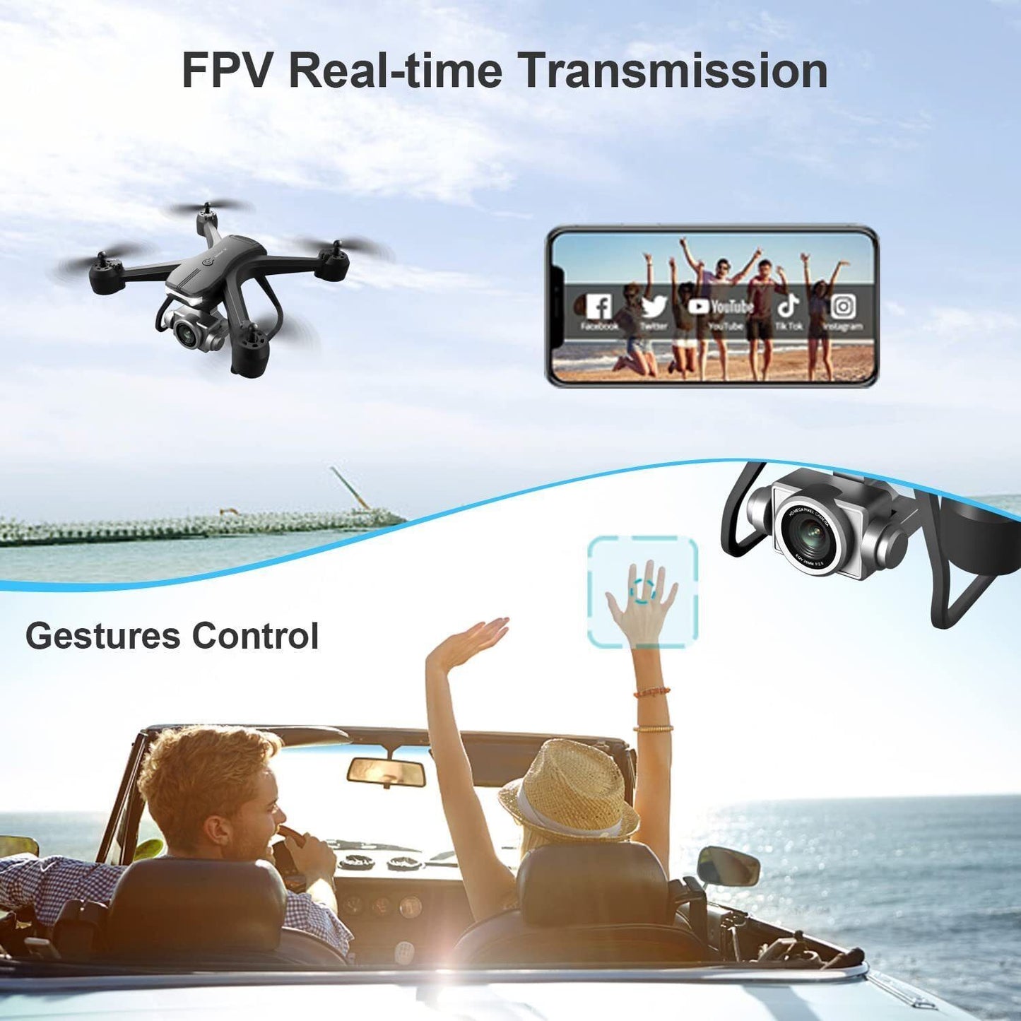 V14 Professional Drone 6K HD Dual Camera Wifi FPV Portable RC Quadcopter